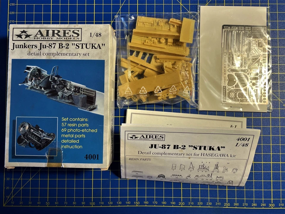 AIRES HOBBY MODELS 4001 - Ju-87 B-2 "STUKA" DETAIL SET (HASEGAWA) - 1/48 RESIN - Immagine 2 di 4