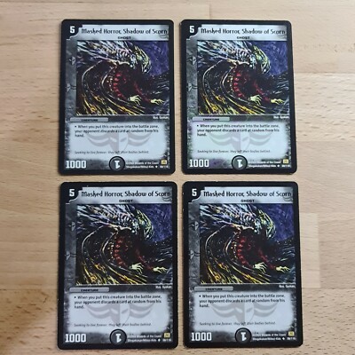 Masked Horror, Shadow of Scorn (×4) Duel Masters DM01 Uncommon