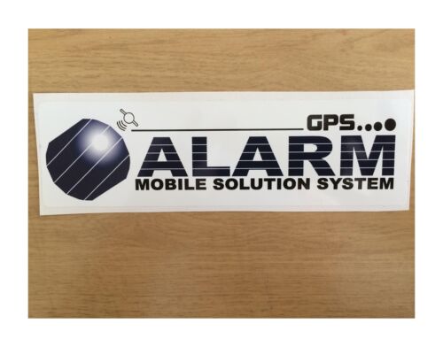 QTY X 3 180 X 50 MM GPS ALARM STICKER MOBILE SOLUTION CAR BUS CARAVAN   - Imagen 1 de 1