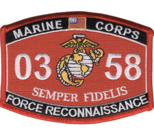 4.5" MARINE CORPS MOS 0358 FORCE RECONNAISSANCE EGA EMBROIDERED PATCH