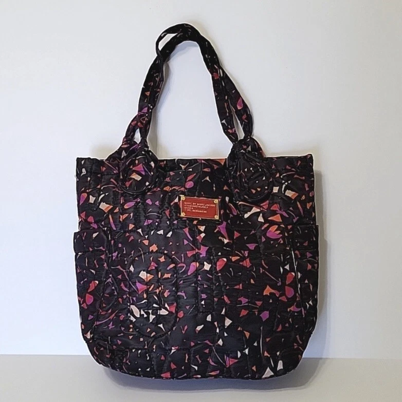 Marc by Marc Jacobs nylon black printed shopper toe bag