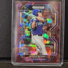 Jacob Berry 2022 Prizm Draft Picks Baseball Burgundy Cracked Ice 13/23