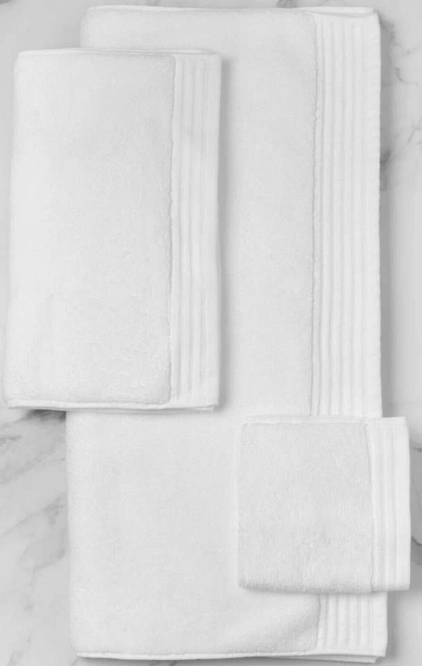 Egyptian Cotton Hand/Wash Towel Set of 4 - White Luxurious 600 GSM Towels Set - Image 2 of 3