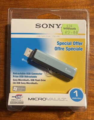 Sony 1GB Micro Vault Memory Stick USB2 Vintage 2006 Brandneu & Versiegelt USM1G/UM