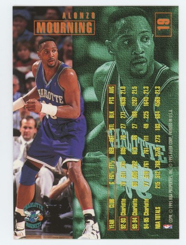 1995-96 Fleer Alonzo Mourning Charlotte Hornets #19 - Picture 2 of 2