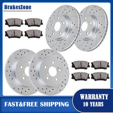 Front Rear Brake Rotors Pads Fit for Toyota Corolla 2009-2019 Drilled Slotted