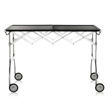 Genuine Kartell Battista Folding Drinks/Tea Trolley Sideboard Matt Black Chrome