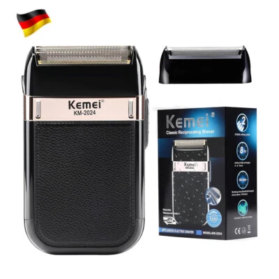 DE Kemei Elektrischer Folienrasierer für Herren waschbar USB Wiederaufladbarer