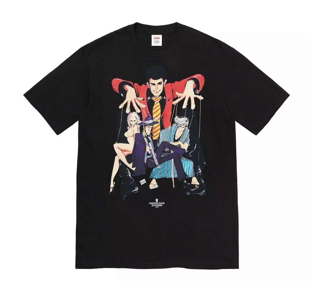 Supreme x Undercover Lupin Tee Black Size XXL BRAND NEW SEALED SS23 T-Shirt