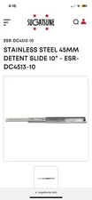 4 Pairs- Drawer STAINLESS STEEL 45MM DETENT SLIDE 10" - ESR-DC4513-10