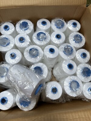 5 PACK of 6000 Yard each Spools WHITE Sewing Thread All Purpose 100% Polyester