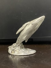 1984  Perth, Pewter Whale Breaching out of Water Figurine Pewter Signed 2.5" T