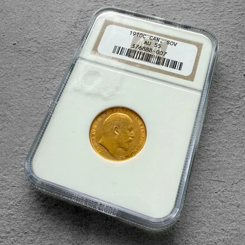 1910 C Canada Sovereign Gold Coin - NGC 55