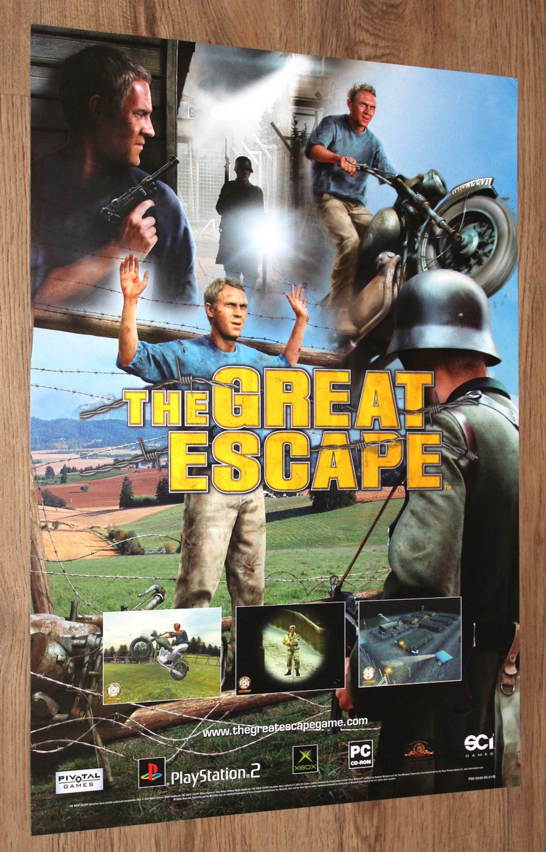 The Great Escape very rare Promo Poster 59x42cm Playstation 2 Xbox