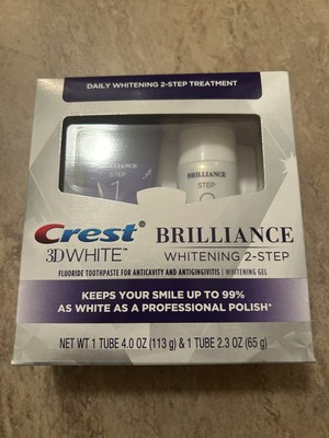 Crest 3D White Brilliance 2 Step Kit, Deep Clean Toothpaste 4oz White Exp 02/26