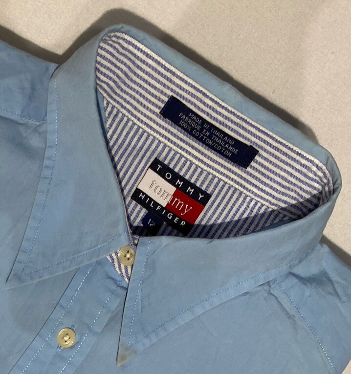 TOMMY HILFIGER Womens Shirt UK 16 (US 12) In Blue,con't