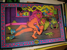 EASY EZ RIDER 1972 VINTAGE BLACKLIGHT HEADSHOP POSTER By PETAGNO -NICE!