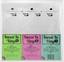 50 LP Inner Sleeves Anti Static Square Vinyl Record Sleeves 33 RPM 12" Provid...