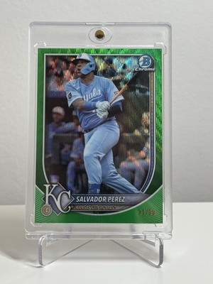 2025 Bowman Chrome Salvador Perez #23 Green Geometric Refractor /99 KC Royals