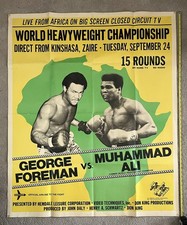 Original 1974 Muhammad Ali vs. George Foreman Closed Circuit Boxing Fight Poster