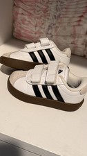 adidas Unisex Baby Toddler Sneaker US 5 White/Black Hook Loop Low Top