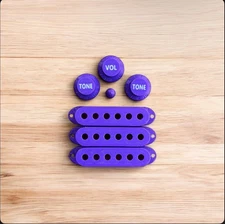 Custom Purple 3D Printed Pickup Covers And Knob Set For Stratocaster US/MIM