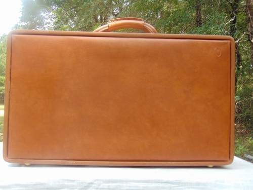 Vintage Hartmann Lederkoffer Gepäck hellbraun 21" USA Paisley innen - ohne Schlüssel