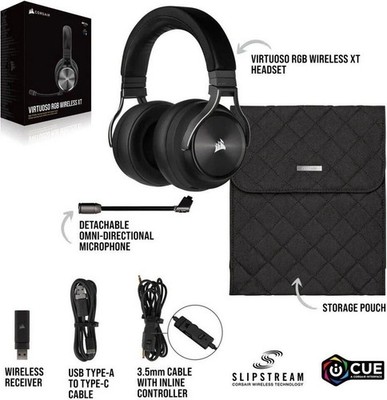 Corsair VIRTUOSO RGB Wireless Gaming Headset 7.1 Surround Sound Bluetooth