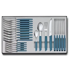 Victorinox Modern 24pc Steak Table Cutlery Set of 24 Piece Cornflower