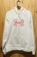Under Armour White Hoodie with Pink Camoflage Logo Womens 2X