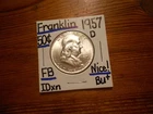 1957D silver Franklin Half Dollar BU+ BEAUTY!! PQ!! FBL!!! NICE!!!!!!!