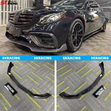 Gloss Black/Carbon Fiber Front Bumper Lip For Mercedes Benz E63 AMG W213 2018-20