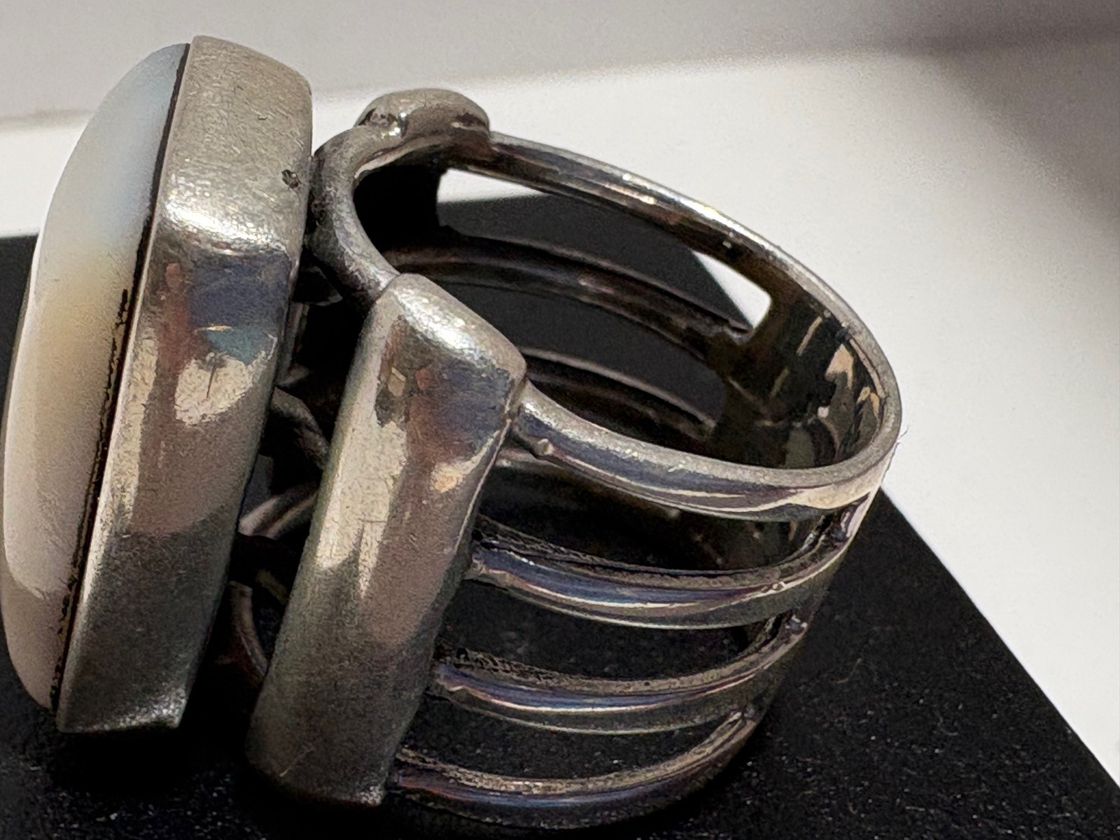 Moonstone Triple Wrap Sterling Silver Stunning St… - image 5