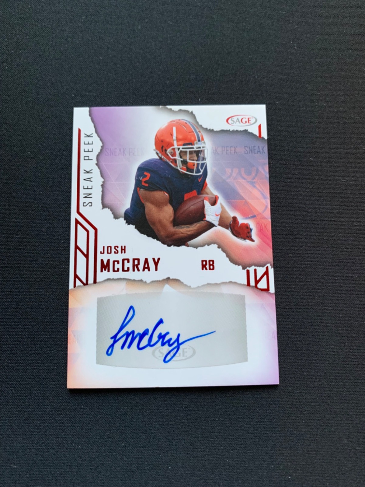 2023 SAGE Low Series Sneak Peek Autographs #SPA-JM Josh McCray RC Rookie AUTO