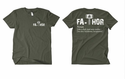 Fa-Thor T-Shirt OLIV FB Vater Schaufel Waffe Alibi PAPA Superheld Papa Odin Baby