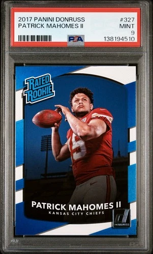 2017 Panini Donruss PATRICK MAHOMES II #327 Rated Rookie RC PSA 9 Mint
