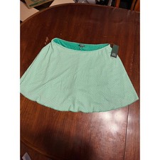 Wild Fable Green White Gingham Checkered Mini Skirt Size M NWT