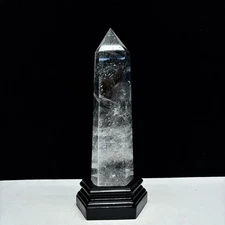 3.2lb TOP Natural clear Quartz Obelisk Crystal Energy Tower Point Reiki decor