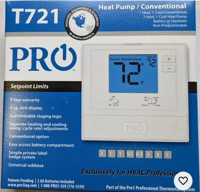 Pro1  T721 Digital Non-Programmable Thermostat Single Stage