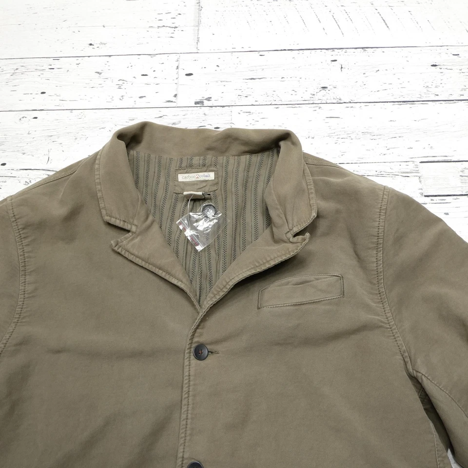 Jaqueta masculina carbon2cobalto grande cáqui algodão stretch blazer forrado casual - Imagem 2 de 4