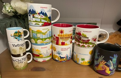 Versch. Kaffeebecher Starbucks You are here Collection unbenutz, Top Zustand