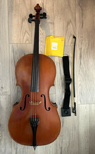 3/4 Cello vollmassiv - spielbereit + Artino Bogen + Tasche + neue Saiten