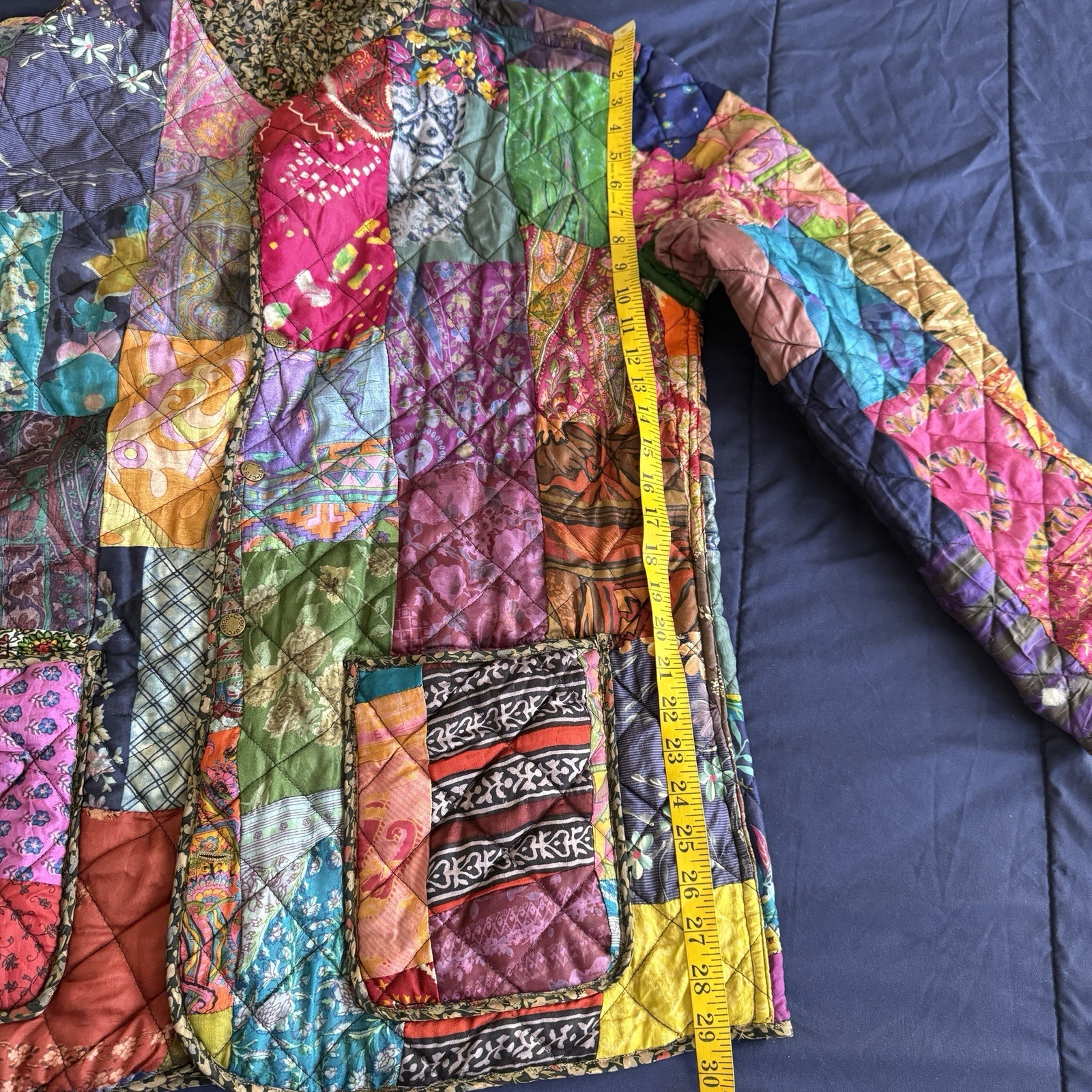 C:EED Reversible Silk Quilted Patchwork Jacket Wo… - image 9