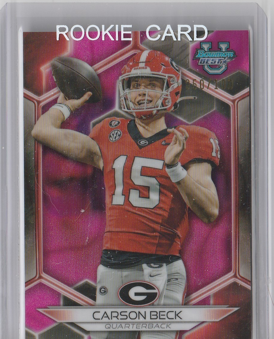 Carson Beck 2024 Bowman’s Best U Pink Lava 50/100 SP Georgia, Miami