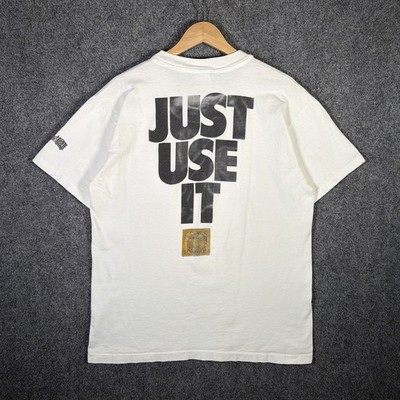 Vintage Quote Shirt Large White 90s Trojan Surf Beach Condom Just Do It Parody