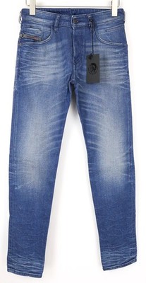DIESEL D-Bazer 0090D Men's Jeans W28/L32 Washed Blue Stretch Tapered Fit Cotton