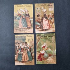 4 Chromos Anciens Dorés Bretonnes Laly Lorient Bretagne Gilded Scraps