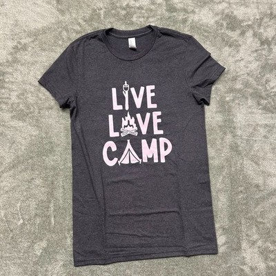 Live Love Camp - Outdoors - Graphic T-shirt - Size Medium Fitted - Womens