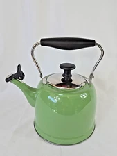 Martha Stewart Green Kitchen Induction Stovetop Kettle with Lid, Stainless Steel