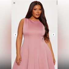 Elegant Pink Midi Sleeveless Dress